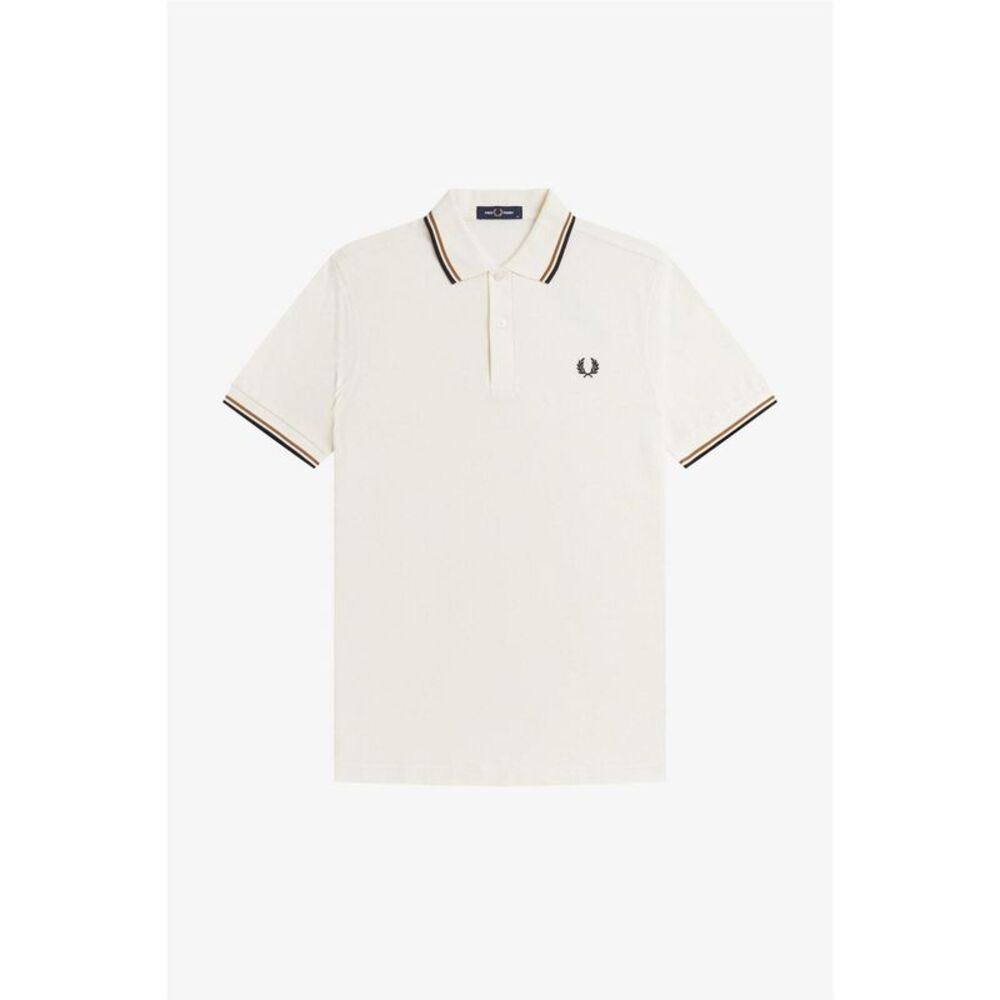 Fred Perry Mens Twin Tip Polo Shirt / Ecru